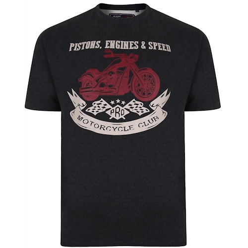 KAM Pistons Motorcycle Club Print T-Shirt Grau